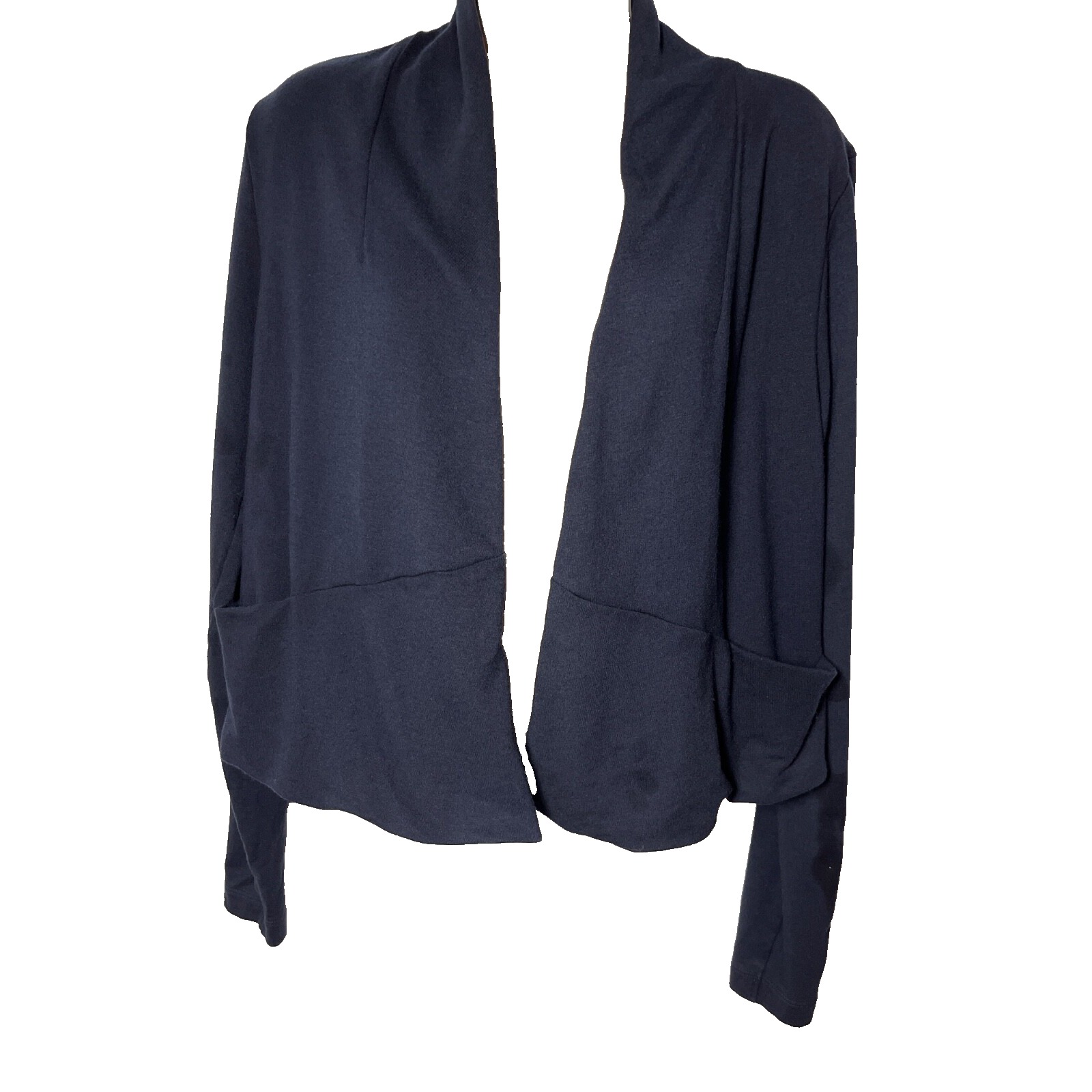 Cabi Blue Jacket Knit Cropped Long Sleeve Cardigan Blazer Size M